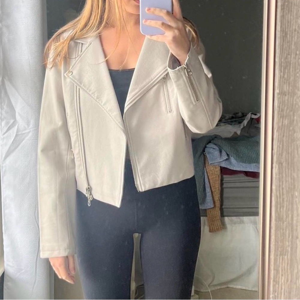 Signature 8 Cream Leather Jacket